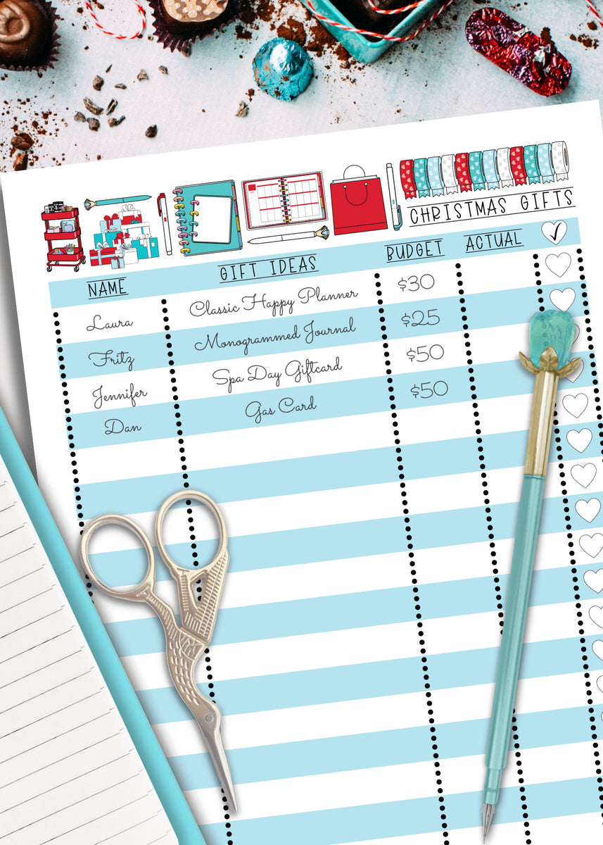 Printable Christmas Holiday Planner Stickers DIY Bucket List