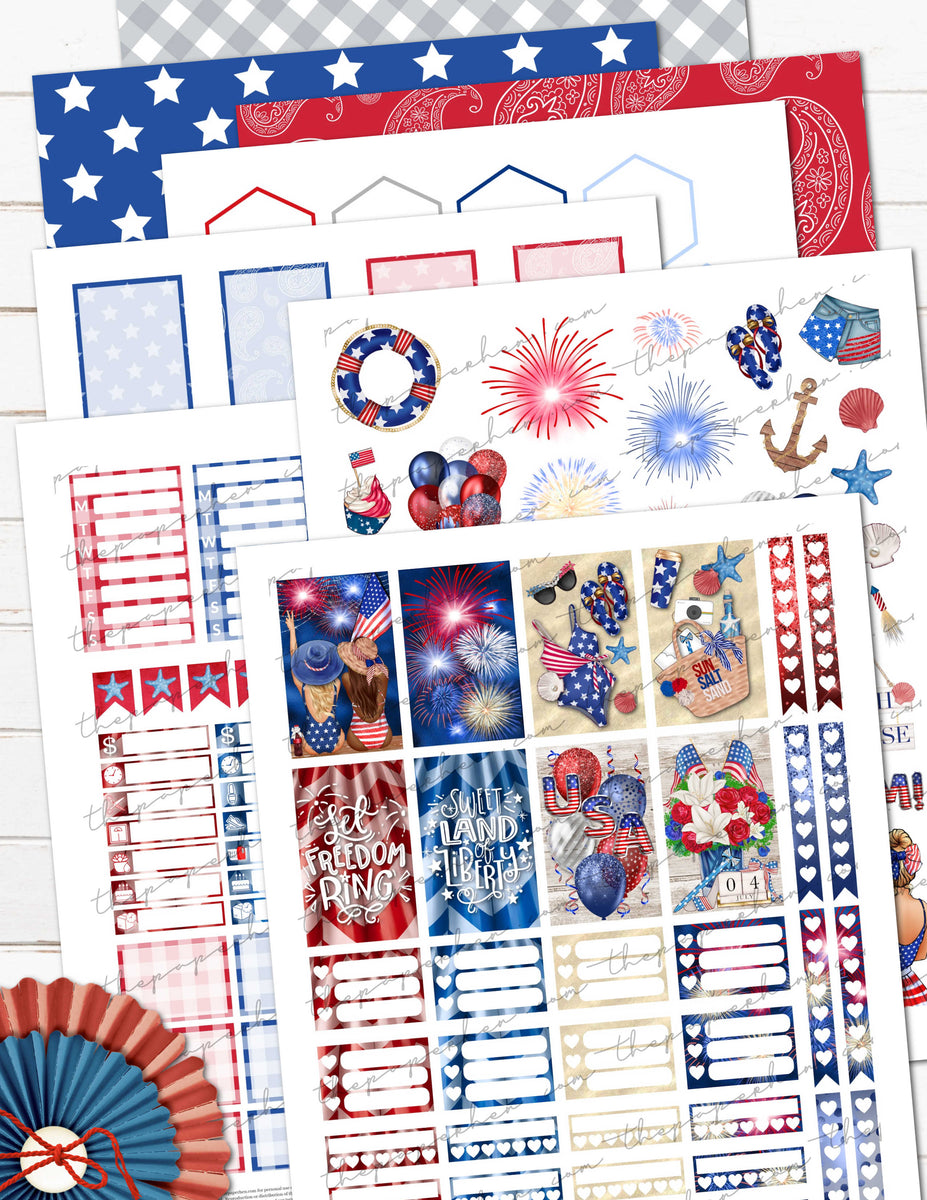 4th of July Party at the Beach Printable Planner Sticker Kit – The Paper Hen 4th-of-july-party-at-the-beach-printable-planner-sticker-kit-the-paper-hen
