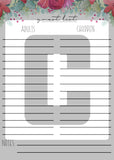 printable christmas holiday guest list planner 