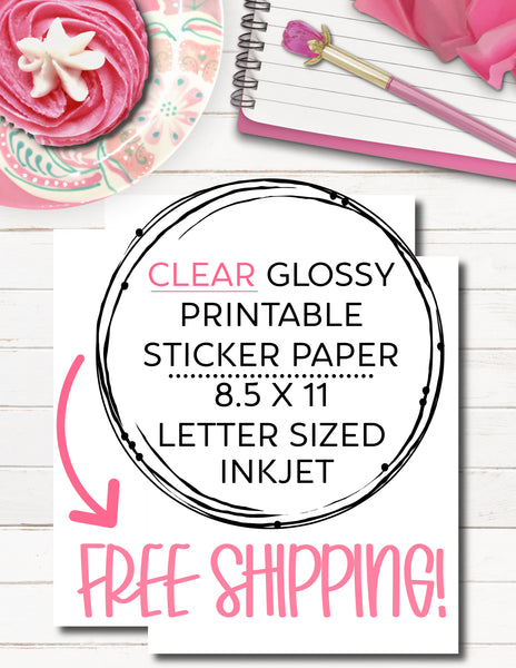 clear glossy printable sticker paper for injet printers