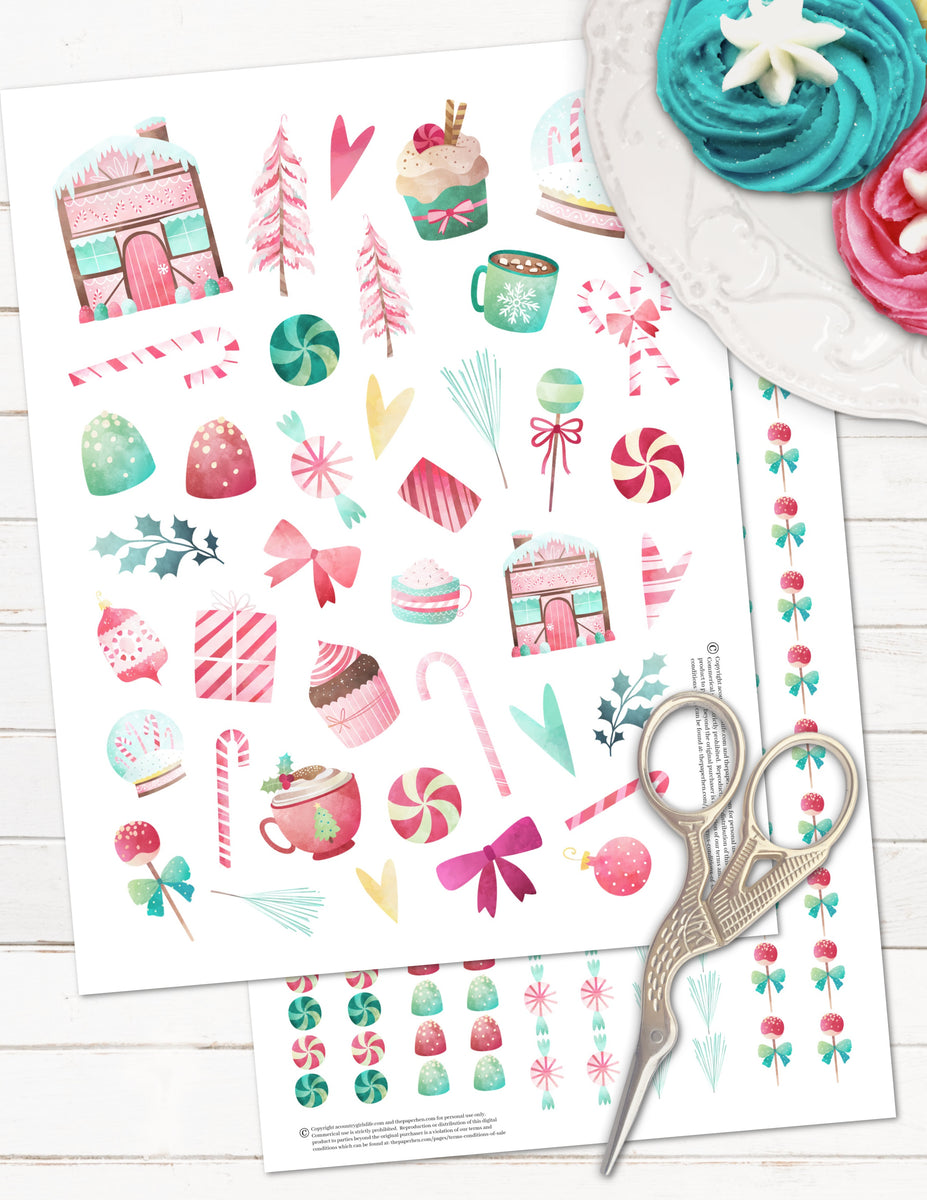 Candyland Christmas Printable Planner Stickers – The Paper Hen