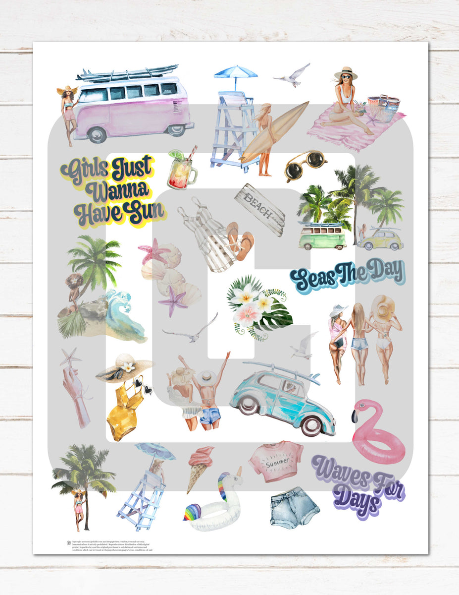 Tropical Scenes Washi Stickers