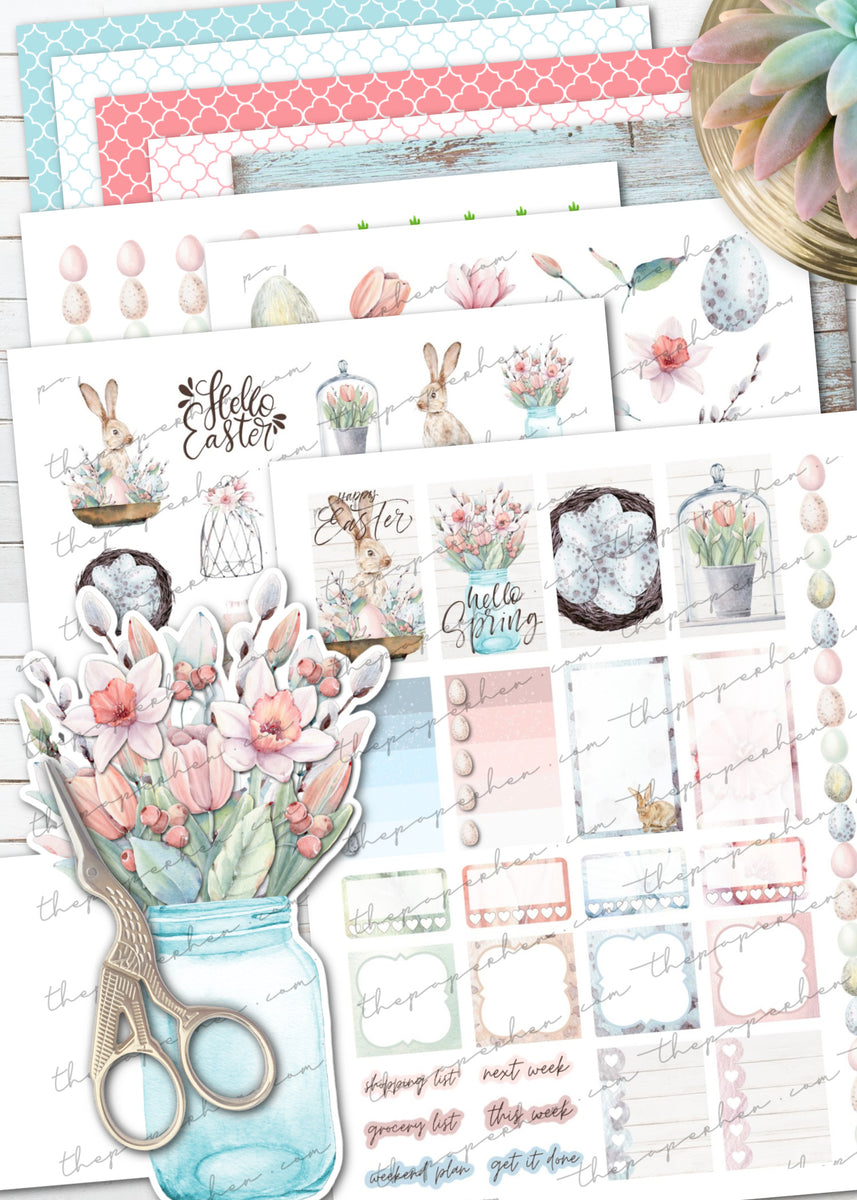 Spring | Easter Floral Watercolor Printable Planner Sticker Kit – The ...