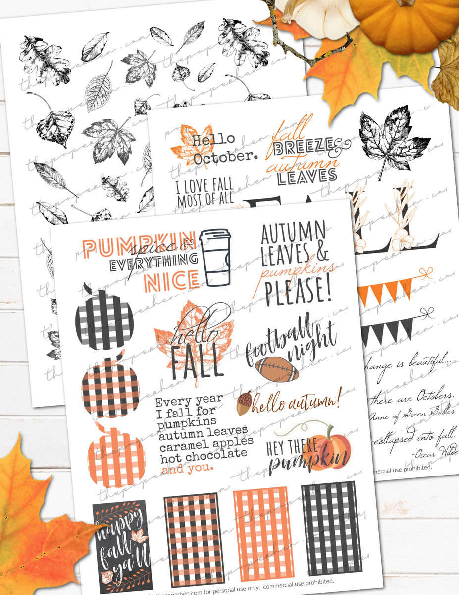 Printable Fall Fantasy Sticker Set – The Seasonal Pages