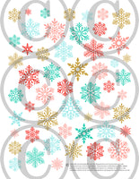 printable christmas planner stickers advent vintage pink snowflakes