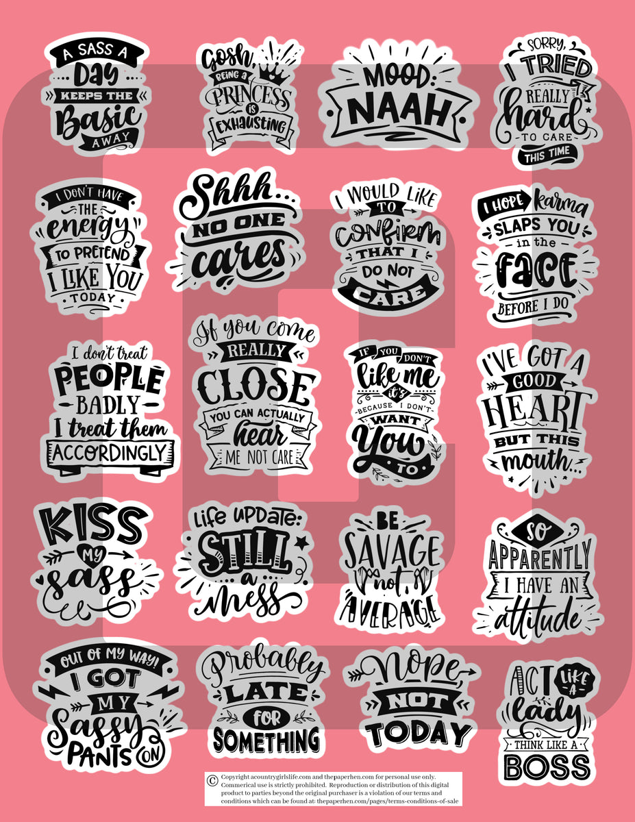  Anneome 3 Black and White Character Stickers Journal