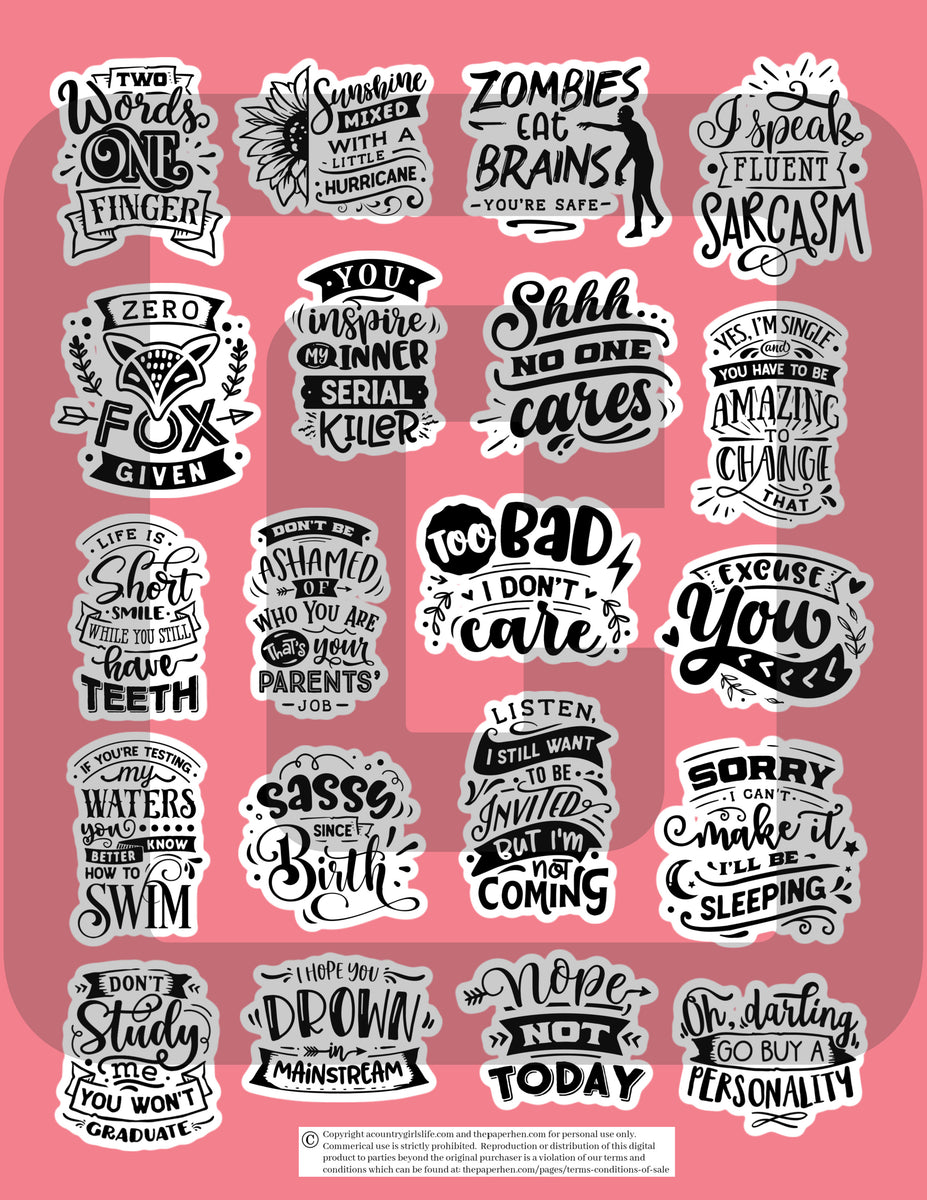 Sew Sassy Stickers: The Sassy Ones - Hunter's Design Studio