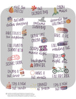 Printable Fall Bucket List Planner Stickers for Planner Decorating