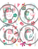 printable Christmas planner stickers candy gingerbread theme