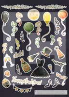 Happy New Year's Eve Printable Planner Stickers & Flourishes