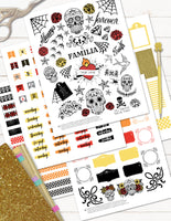 day of the dead planner stickers for halloween