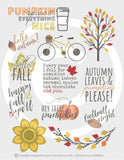 Printable Happy Planner Stickers for Fall, Autumn or Halloween in Bright Colors