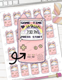 printable gamer girl planner stickers gameboy Nintendo