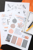 Printable Planner Stickers for Fall, Autumn or Halloween