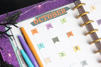 Halloween Planner Month, Daily Redate Stickers for the Happy Planner