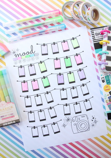 printable mood tracker for planners or bullet journals