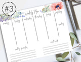 printable weekly planners calendars to do list floral