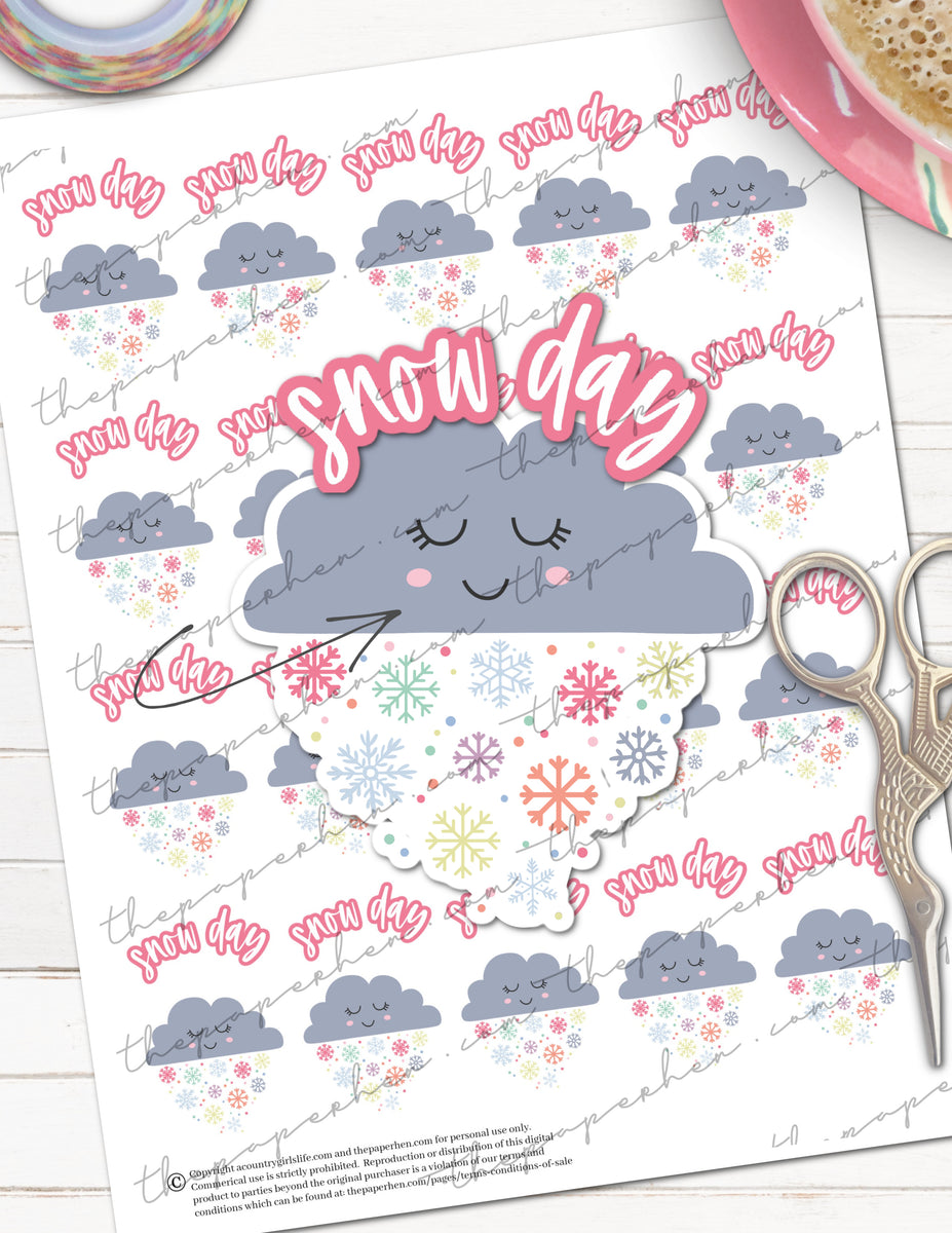 Printable Snow Day Planner Stickers – The Paper Hen
