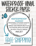 printable waterproof vinyl sticker or decal paper for inkjet printers
