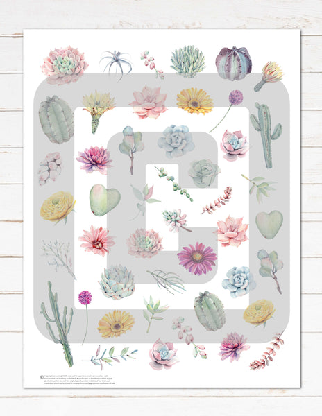 Boho Floral Sticker Sheet, Bullet Journal Stickers