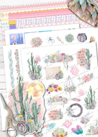 Printable Planner Stickers Watercolor Desert Southwest Boho Succulents Cactus