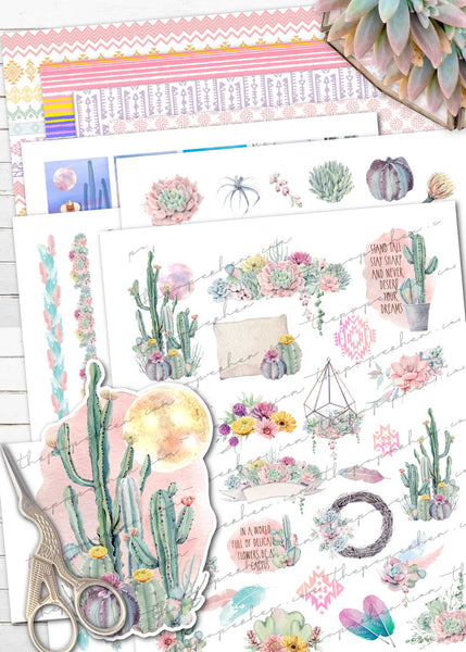 succulent stickers printable Printable Planner Stickers Watercolor