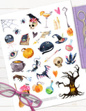 printable halloween stickers witch magic potions