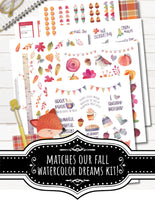 Printable Fall Bucket List Planner Stickers for Planner Decorating happy planner or erin condrean