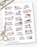 Printable Fall Bucket List Planner Stickers for Planner Decorating happy planner or erin condren