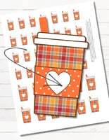fall coffee planner stickers