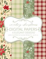 Printable Christmas Digital Papers Pack- 4 Sheets