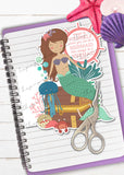 mermaid planner tab die cut page marker