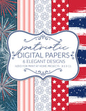 Printable Digital Paper Patriotic 4th of July Red, White & Blue