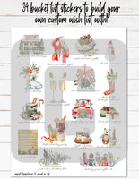 printable christmas holiday bucket list stickers insert for planners happy planner