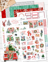 Printable Christmas Holiday Planner Stickers Watercolor