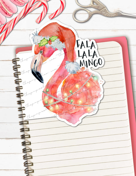 Christmas Flamingo Printable Planner Page Marker | Tab Divider | Die Cut