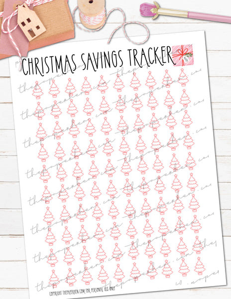 Printable Savings Tracker for Christmas or Holiday Fund great for binders planner