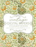 Printable Digital Paper Vintage Florals & Lemons 13 Sheets