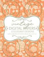 printable digital paper scrapbook paper vintage