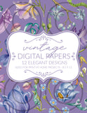 Printable Digital Paper Vintage Florals Botanicals & Butterflies