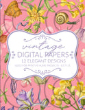 Printable Digital Paper Vintage Florals Botanicals & Butterflies