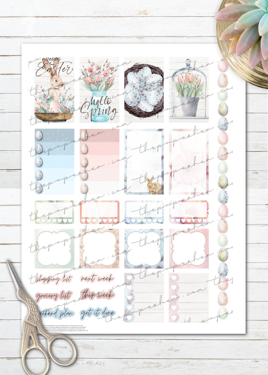 Spring | Easter Floral Watercolor Printable Planner Sticker Kit – The ...