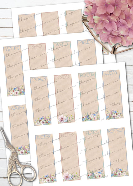 Printable Flower Stickers - Free Floral Planner Stickers