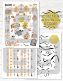 Printable Watercolor Planner Stickers for Fall Autumn Halloween