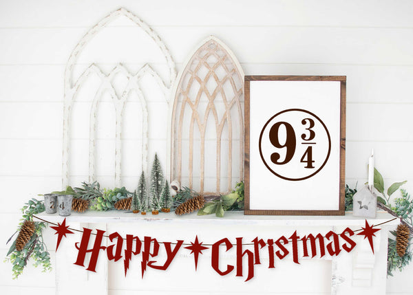 Happy Christmas Magical Wizard Printable Banner