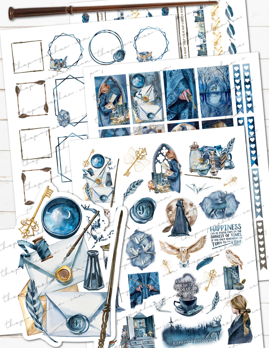 Printable Female Wizard Planner Stickers Watercolor Style – The Paper Hen