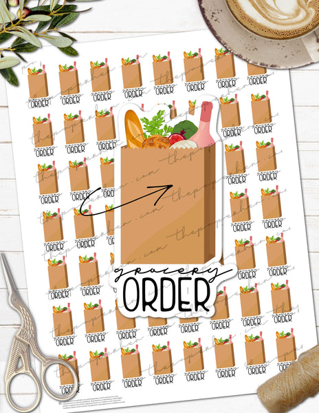 Printable Online Grocery Order Reminder Planner Stickers
