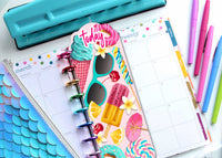 summer printable page marker or planner tab for the happy planner