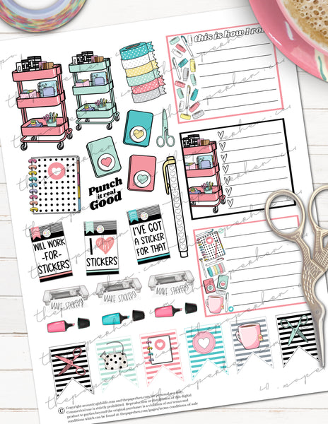 printable planner babe planner stickers