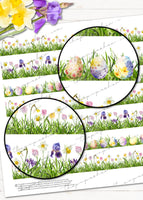 printable washi tape for spring easter florals 